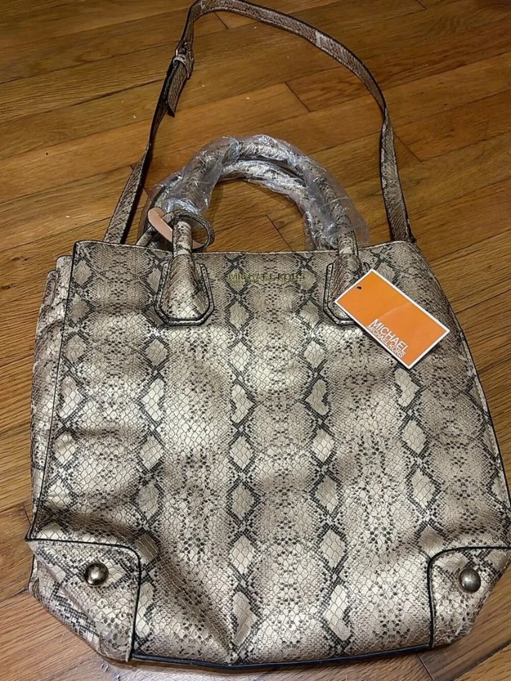 Michael Kors Python Print Snakeskin Embossed Tote Handbag